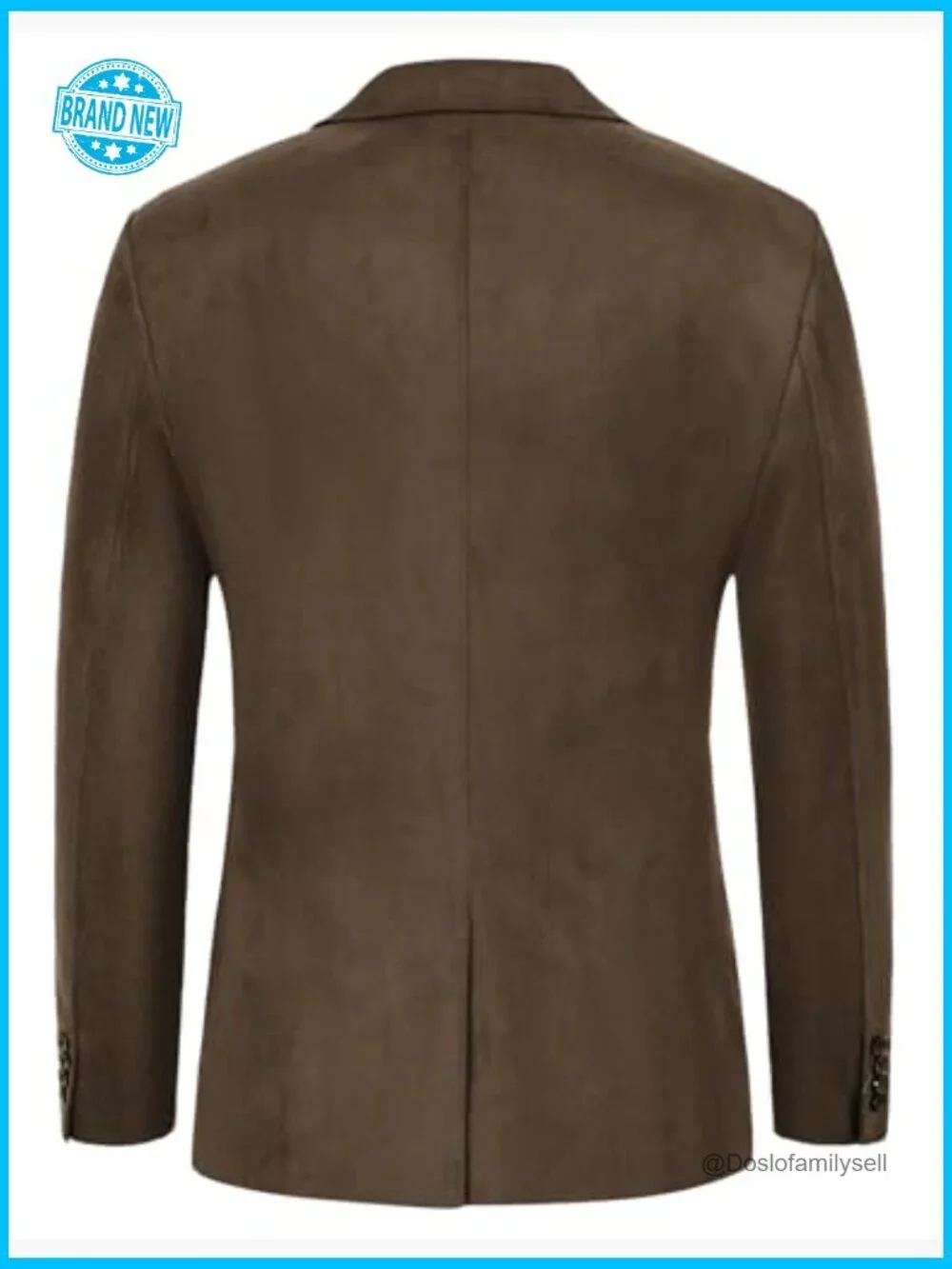 Faux Leather Suede Sport Blazer Modern Fitted Casual Two Button Jacket